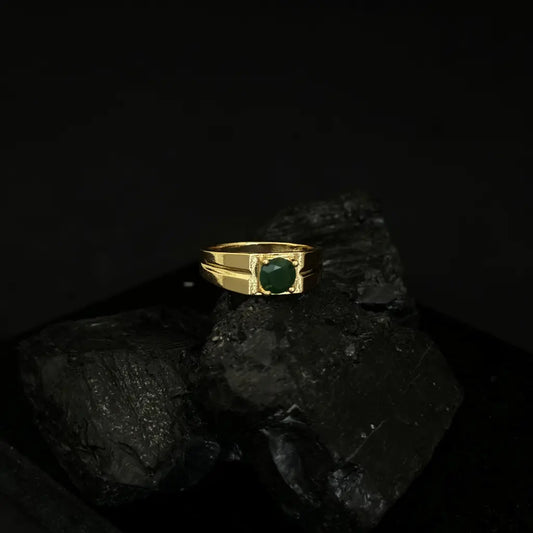 Anillo para Hombre De Piedra Verde Esmeralda + Envío Gratis