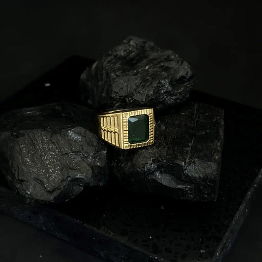 Anillo para Hombre De Piedra Verde + Envio Gratis