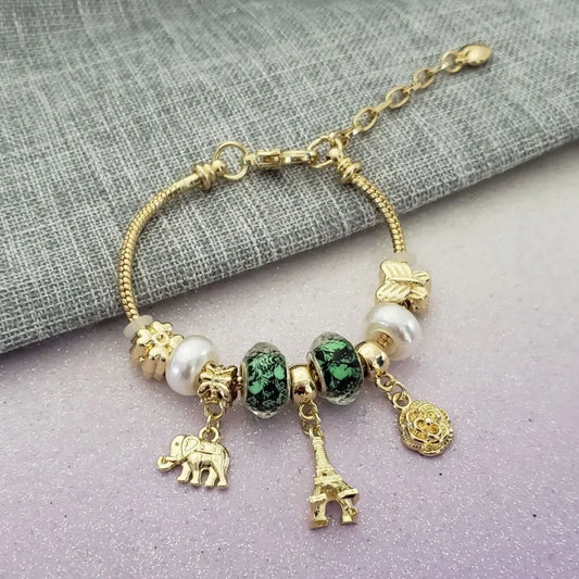 Pandora Eiffel De Piedras Verdes + Envío Gratis