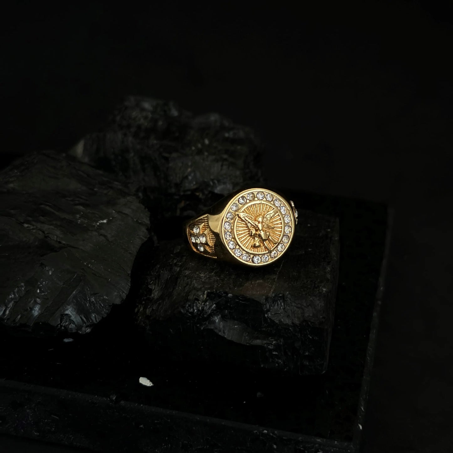 Anillo De Caballero Con Diseño de San Miguel Arcángel + Envío Gratis