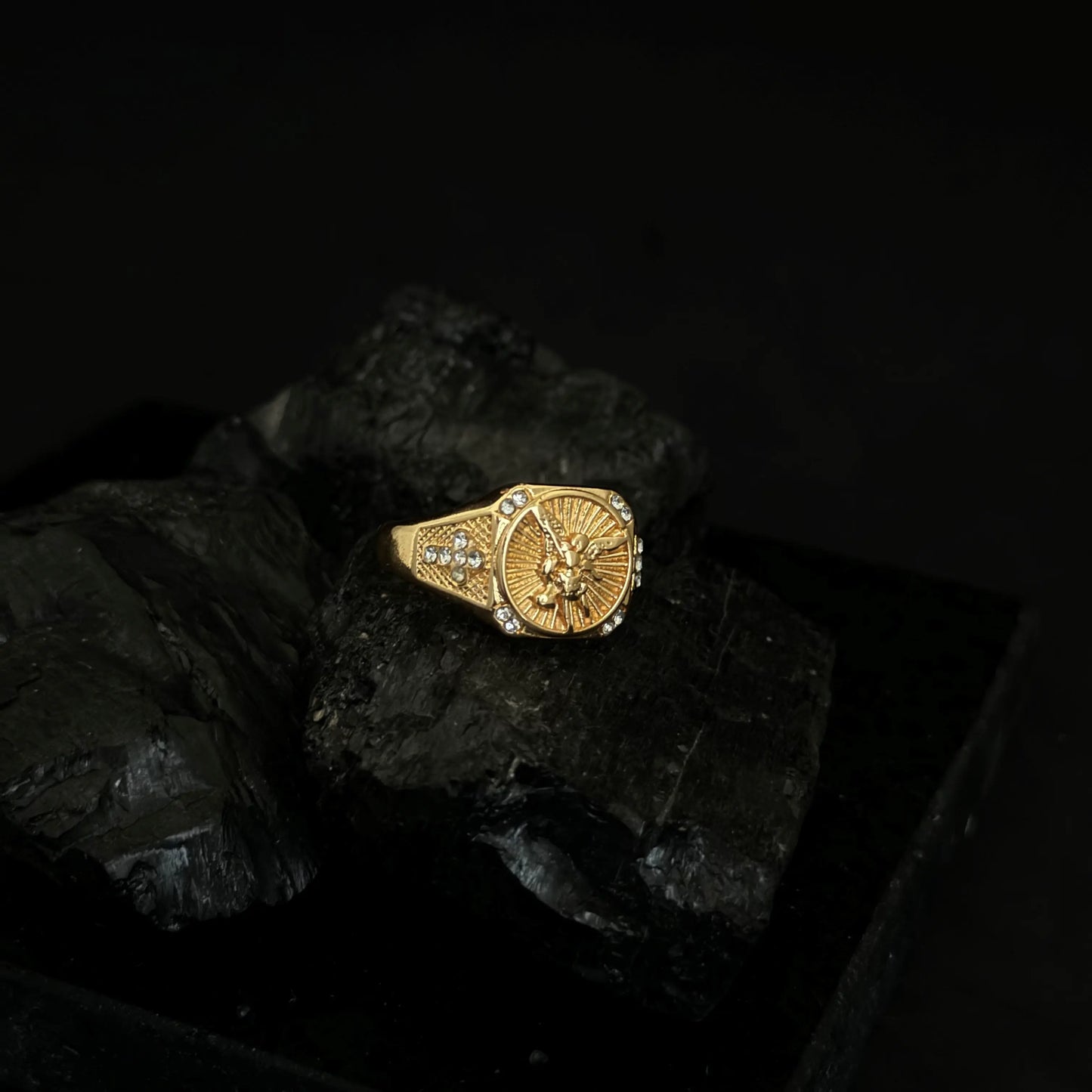 Anillo De Caballero Con Diseño de San Miguel Arcángel 2 + Envío Gratis