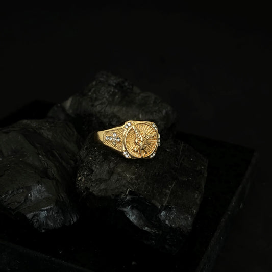 Anillo De Caballero Con Diseño de San Miguel Arcángel 2 + Envío Gratis